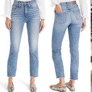 Madewell the perfect vintage Jean ainsworth wash raw hem straight leg